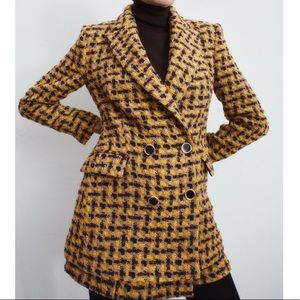 NEW! HP 🥳🥳🥳Zara Yellow and Brown Plaid Blazer and Skort